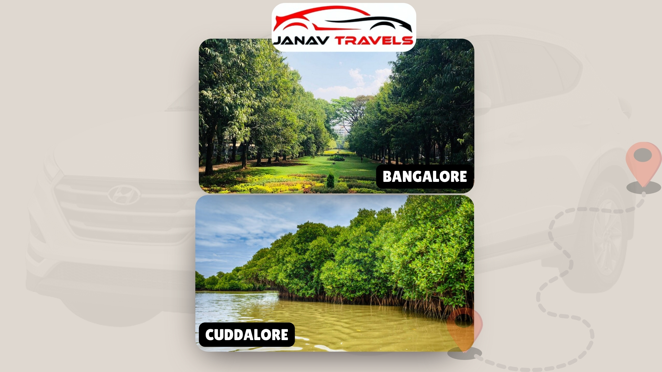 One Way Drop Taxi from Bangalore to Cuddalore