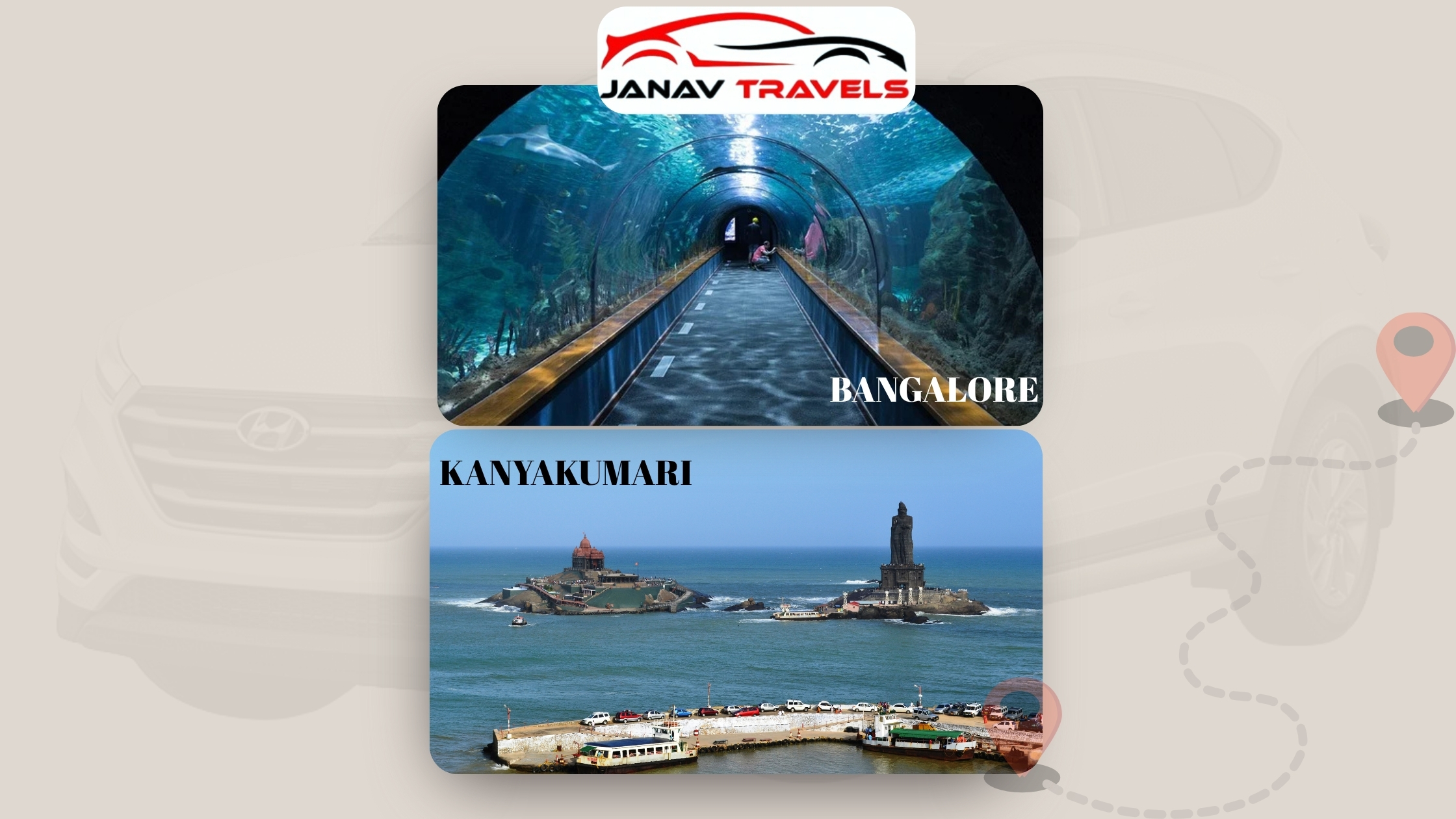 One Way Drop Taxi from Bangalore to Kanyakumari