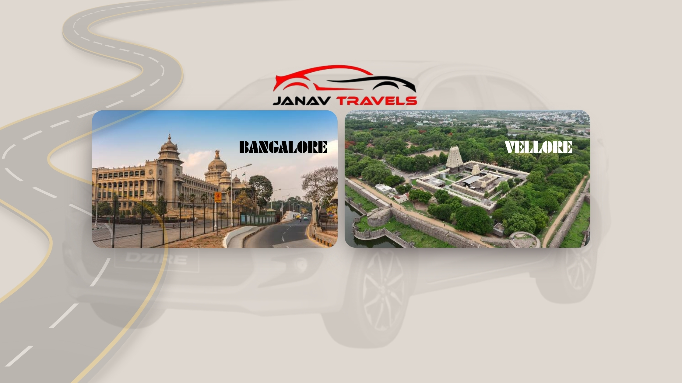 One Way Drop Taxi from Bangalore to Vellore
