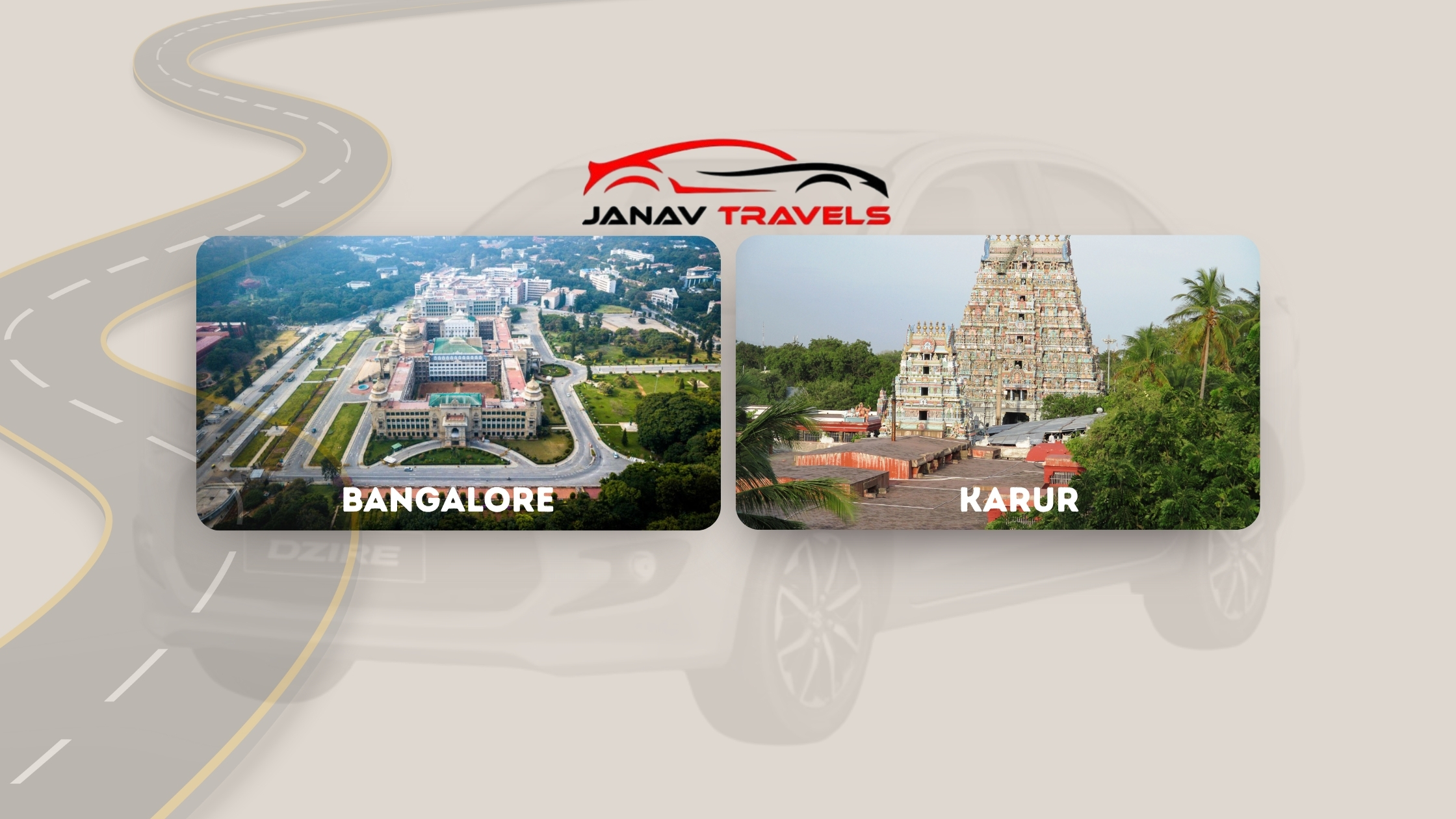 One Way Drop Taxi from Bangalore to Karur